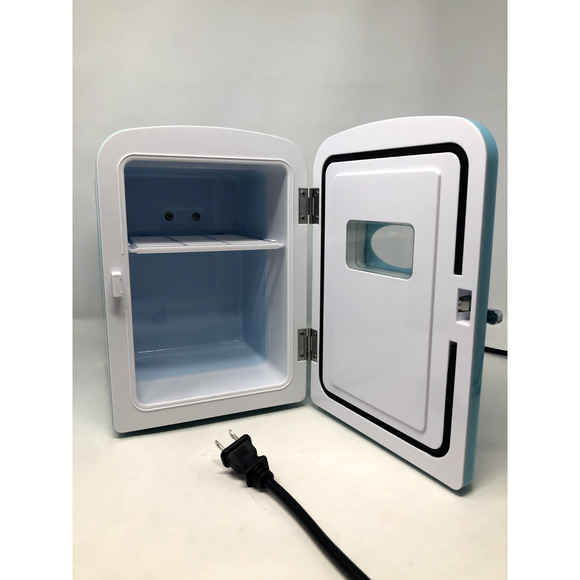 Koolatron Light Blue Mini Fridge 6 Can AC/DC Thermoelectric Cooler Tested Works - Picture 1 of 16